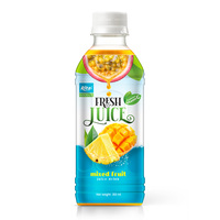 Gemengd vruchtensap drankje, gratis design etiket, verfrissende drank, puur sap, 100% NFC