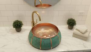 Lavabo de cobre de calibre grueso para pedidos al por mayor, lavabo de cobre duradero, lavabo de cobre de larga duración, lavabo de cobre resistente a la corrosión - Product Image 4