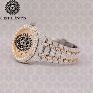 Montre de luxe pour homme Charm, boîtier de 40 mm, mouvement mécanique analogique, bracelet en acier inoxydable serti de diamants, cadran en verre lumineux, automatique - Product Image 6
