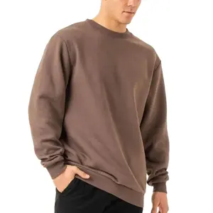 A granel de alta calidad Unisex liso logotipo personalizado sudaderas hombres cuello redondo sudadera polar cuello redondo sudadera para hombres - Product Image 1