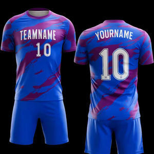 ชุดฟุตบอลพรีเมียมแบบกำหนดเอง เสื้อและกางเกงขาสั้น ชุดแข่งฟุตบอล พิมพ์ลายแบบ Sublimation รับผลิตแบบ OEM ODM แบรนด์ส่วนตัว โรงงานผลิตชุดทีม - Product Image 2