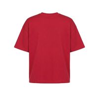 T-shirt rouge surdimensionné pour homme, 100% coton, col rond, manches courtes, décontracté, uni, sans impression, vente en gros, OEM, ODM