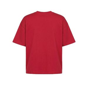 T-shirt rouge audacieux pour homme en coton premium, col rond, manches courtes, décontracté, uni, vierge, pour impression, vente en gros, OEM, ODM - Product Image 2