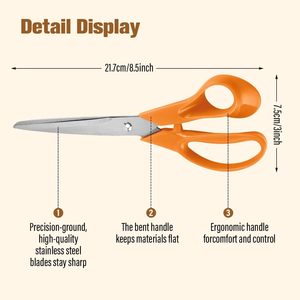Tijeras de Sastre Profesionales de Acero Inoxidable, Resistentes y Afiladas, para Coser, Cortar, Confeccionar Ropa y Trabajos de Manualidades - Product Image 2
