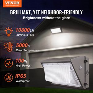 4 pezzi 100W 10800LM 5000K LED da parete luci intelligenti 180 di rilevamento della luce LED perline risparmio energetico all'aperto lampade da parete per esterni - Product Image 2