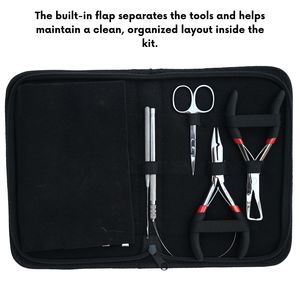Professional Hair Extension Tools Kit with <b>Silicone</b> <b>Beads</b> in Black Brown and Beige Microlink Pliers Scissors Loop and Hook - Product Image 4
