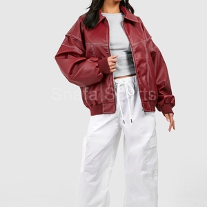 Custom logo Best Price Durable New Style Women Leather Jacket WindProof Custom made logo Leather Jackets For Sale in low price - Product Image 4