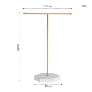 Support à bijoux en or avec base blanche, pour montres, boucles d'oreilles, bagues, colliers, organisateur élégant pour commode ou coiffeuse - Product Image 5