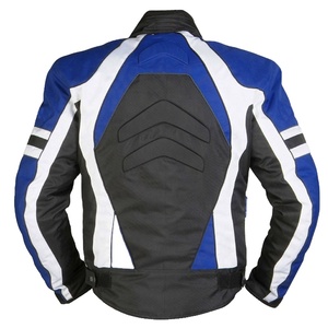 Blouson de moto pour homme à manches longues, coupe-vent, color-block, noir, bleu, blanc, toutes saisons - Product Image 6