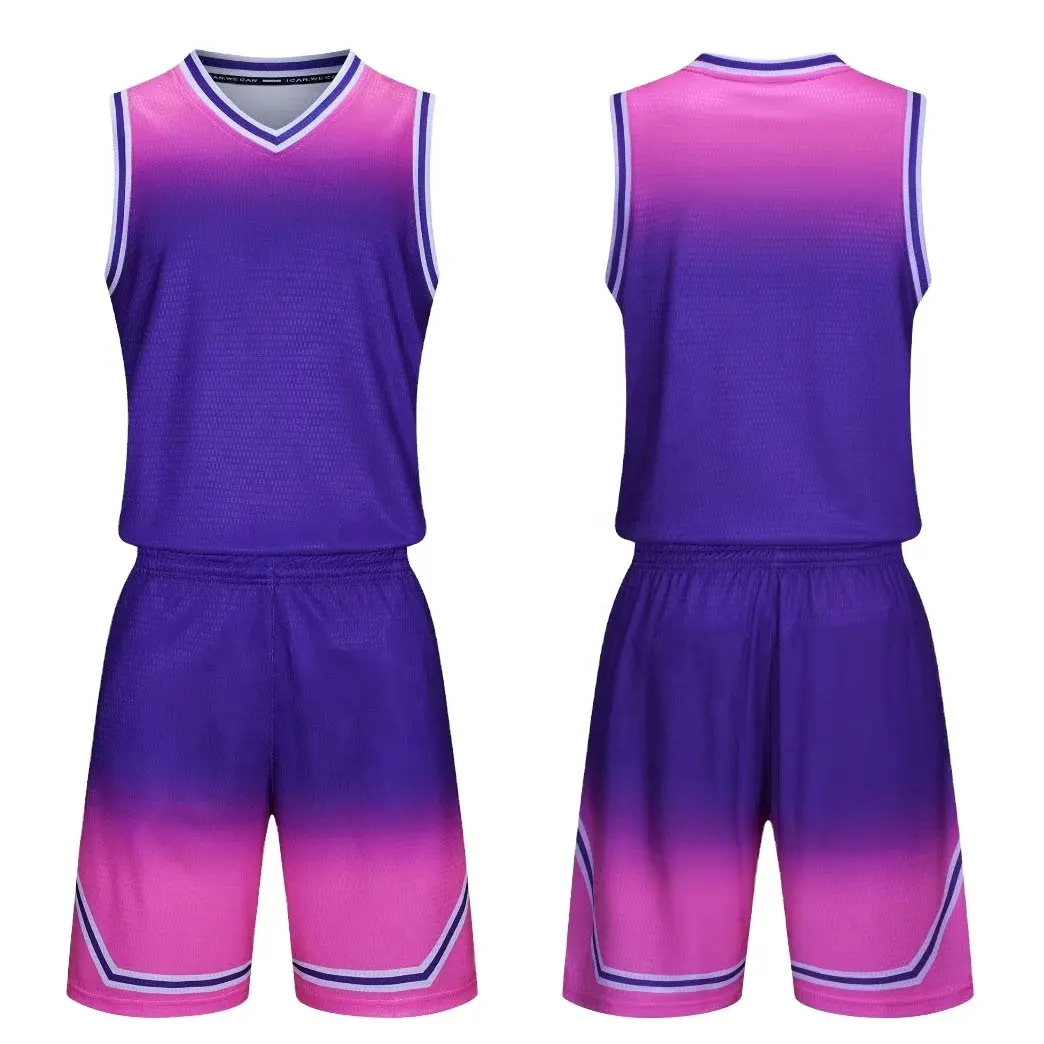 Jerseys Polyester individuell reversibel Jugend und Erwachsene einfarbig blau günstig Basketballtrikot
