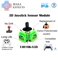 Module de joystick à effet Hall 3D FJH10K-S3D le plus vendu, capteur analogique, manette à longue durée de vie, 1,7 V-5,5 V, 5 millions de jeux