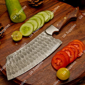 Juego de Cuchillos de Chef de 5 Piezas con Hoja de Acero de Damasco Forjado Afilada como una Navaja, Mango de Madera Hecho a Mano, Cómodo, con Bolsa de Cuero, Venta al por Mayor, OEM/ODM - Product Image 4