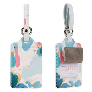 Étiquettes de bagage personnalisées en similicuir de luxe pour valises, étiquettes de bagage en cuir PU personnalisées avec nom et lettre élégante pour voyages - Product Image 3
