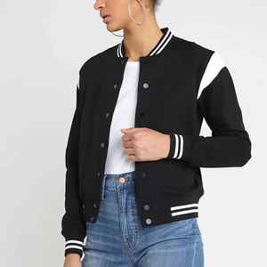 Blouson universitaire OEM personnalisé à manches longues de couleur unie pour femme – Nouvelle arrivée, vente en gros, modèle uni vierge - Product Image 4