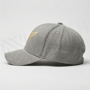 Gorra de Béisbol Orion Gris de Alta Calidad, 6 Paneles, con Logotipo de Escudo de Águila, Ajustada, Unisex, Informal, de Lona - Product Image 3