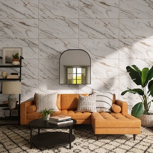 Rocker Canna White 600x1200mm Porcelain Tiles Modern Anti-Slip <b>Matt</b> Finish Marble Look <b>Floor</b> Wall Tiles for Home Villa Mall - Product Image 1