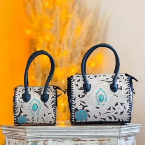 Venus Leathers Were Hot Selling Travel Outdoor Waterproof Luxury Portable Western Handmade Floral Genuine Leather <b>Small</b> - Product Image 5