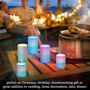 Velas LED sin Llama con Efecto de Llama Parpadeante en Azul Degradado, Juego de 2 Piezas con Control Remoto y Temporizador, Funcionan con Pilas, para Iluminación de Fiestas - Product Image 3