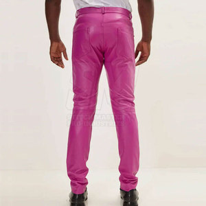 Pantalones de Cuero Ecológicos Transpirables de Cintura Media para Hombre, Diseño Moderno de Alta Calidad, con Logotipo Personalizado y Servicio OEM - Product Image 2