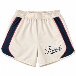 Premium design Cream MMA <b>Shorts</b> with Navy Red Stripes Heat-Transfer Printed Quick Dry Regular Fit MMA <b>shorts</b> - Product Image 1