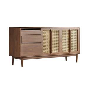 Buffet en teck massif Echelon Heritage avec panneaux en rotin - Product Image 1