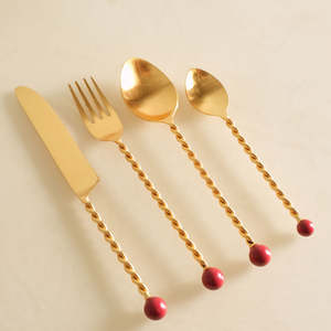 Juego de Cubiertos con Mango Retorcido y Extremo Esférico, Juego de 4 Piezas al Mejor Precio - Product Image 4
