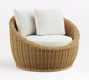 Elegant <b>Lounge</b> <b>Chair</b> With Cushions Elegant Woven Accent <b>Chair</b> Boho Home Seating Furniture OEM ODM Wholesale - Product Image 2