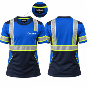 Camiseta de Seguridad de Alta Visibilidad, Ropa de Trabajo Reflectante, Antiarrugas, Unisex, Transpirable, de Poliéster, para Construcción, Trabajo Industrial y Carreteras - Product Image 1