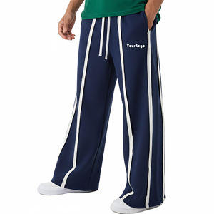 Pantalon ample pour homme 2026, coupe décontractée, bleu marine avec bandes latérales blanches, fermeture éclair, grande taille, service OEM, hiver - Product Image 4