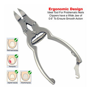 Coupe-ongles robuste en acier inoxydable à double action et lame courbée pour le traitement des ongles incarnés avec verrouillage arrière - Product Image 6