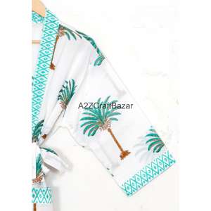 100% Algodón Puro, Elegante y Lujoso Vestido Holgado para Damas de Honor con Estampado Floral Digital, de Secado Rápido y Transpirable - Product Image 4