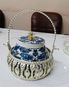 Premium Gold Metal Dry Fruit Container with Artistic Design for <b>Weddings</b>, Diwali Gifts, and Daily Use - Product Image 4