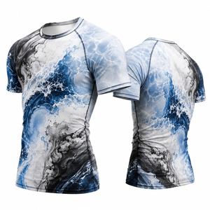 T-shirt de compression athlétique pour homme à manches courtes, anti-UV, anti-transpiration, séchage rapide, pour la gym, l'entraînement, la course, le fitness et les sports - Product Image 3