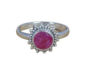 Red <b>Ruby</b> 925 Sterling Silver Rose Gold Plated Fancy Flower Trendy <b>Eternity</b> Band Designer <b>Ring</b> with Moissanite Gift for Her - Product Image 1