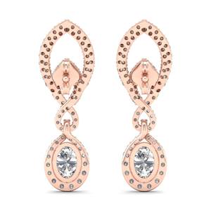 REYES Wholesale Price 14K Solid Gold Lab Grown Diamond Screw Back Drop <b>Earrings</b> For Bridal Luxury Wedding Wear <b>Fine</b> Jewelry - Product Image 4