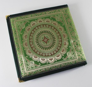 Shuttle Woven Fabric Coloured <b>Silks</b> With Gold Silver Threads Rich Brass Corners Reinforced Paper Journal Cover - Product Image 6