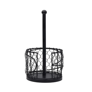 Minimalist Metal Wire <b>Kitchen</b> Roll <b>Holder</b> with Protective Cage Matte Silver Standing Paper <b>Towel</b> Organizer for Home & Hotel - Product Image 3