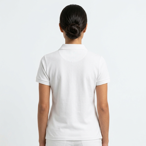 T-shirt respirant grande taille pour femme à manches courtes, avec logo brodé personnalisé, en tissu piqué de coton, anti-plis, pour le fitness - Product Image 2