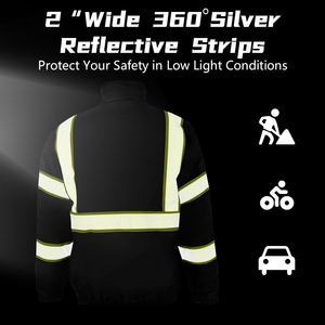 Men's Black Solid Stand Reflective Safety <b>Shirt</b> <b>Half</b> Sleeve Knitted Breathable Quick Dry Workwear Style Summer Casual <b>Shirts</b> - Product Image 4