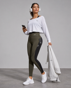 MIAZ Off-The-Shoulder <b>Crop</b> Top Racerback Sleeveless Active Stretch Breathable Wrinkle-Resistant Yoga Set Mid Waist <b>Leggings</b> - Product Image 2
