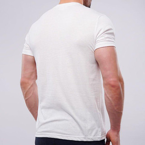 T-shirt décontracté en coton uni pour homme, coupe ample, avec patte de boutonnage, fabrication OEM/ODM, vente en gros, marque privée - Product Image 4