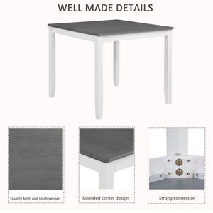 Set da Pranzo Moderno per 4 Persone, Collezione in Legno 5 Pezzi con 4 Sedie per Spazi Ristretti, Cucina o Sala da Pranzo - Product Image 5