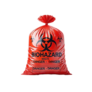 Bolsa de basura hospitalaria compostable de almidón de maíz para residuos infecciosos, bolsas de plástico rojas para residuos infecciosos de hospital. - Product Image 5