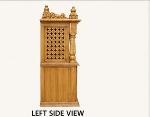 Templo de Madera de Teca de Alta Gama con Almacenamiento, Tamaño Mediano, Mandir de Madera Sólida para Hogares, Villas y Oficinas con Cajones, Unidad de Puja en Venta - Product Image 2