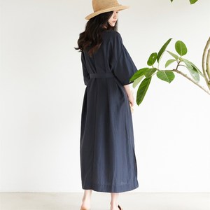 Women Boho V-Neck Linen Maxi <b>Dress</b> With Tie Waist <b>Loose</b> Fit Short Sleeve Summer Casual <b>Dress</b> - Product Image 2