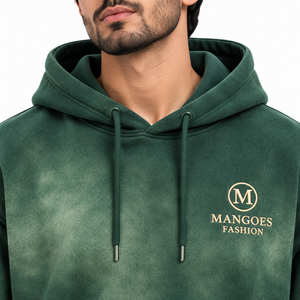 Ensemble de survêtement en molleton délavé pour homme, couleur unie, manches longues, décontracté, 100 % coton, respirant, écologique - Product Image 4