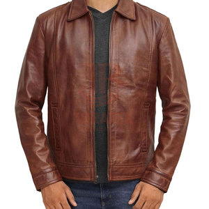 Chaqueta de Cuero Sólida de Estilo Único Clásico para Hombre, Cuello Camisero, Forro Suave, Transpirable, Ecológica, Informal, para Invierno - Product Image 2