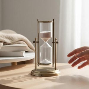 Reloj de Arena de Metal y Vidrio de Primera Calidad, Temporizador de 5 Minutos, Reloj Decorativo de Escritorio para el Hogar, Oficina y Sala de Estudio - Product Image 3