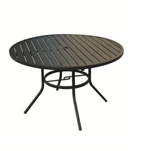 Mesa de Centro de Aluminio Metálico de Moda con Agujero Central para Decoración, Acabados Antiguos, Mesa de Centro Rectangular Martillada - Product Image 6