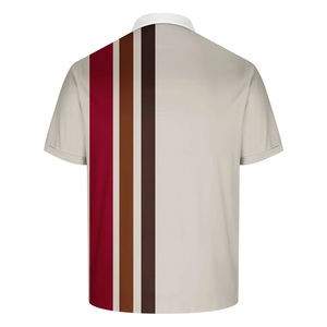 T-shirt d'été décontracté à manches courtes en maille respirante pour homme avec col boutonné et impression personnalisée - Product Image 4